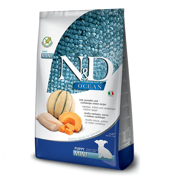 Farmina N&D Grain Free Ocean Cod, Pumpkin & Cantaloupe Melon Puppy - корм для цуценят з тріскою та динею