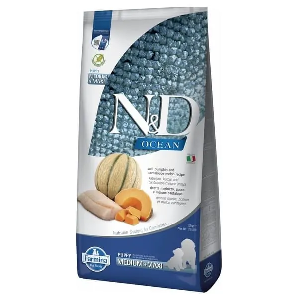 Farmina N&D Grain Free Ocean Pumpkin - корм для цуценят середніх і великих порід з тріскою та динею