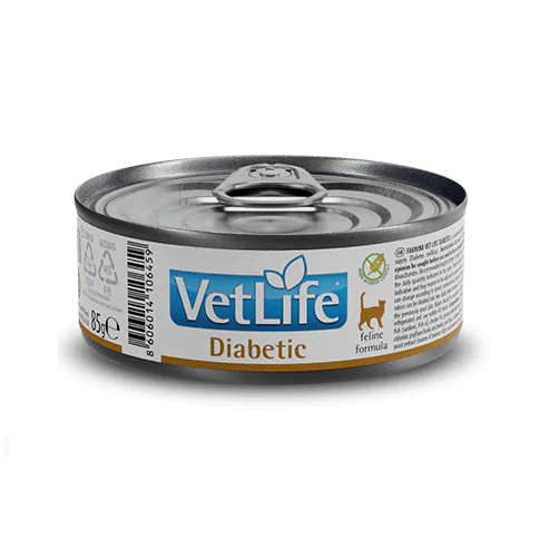 Farmina Vet Life Natural Diet Cat Diabetic Cans - вологий корм для котів для контролю рівня глюкози в крові при цукровому діабеті, 85 г