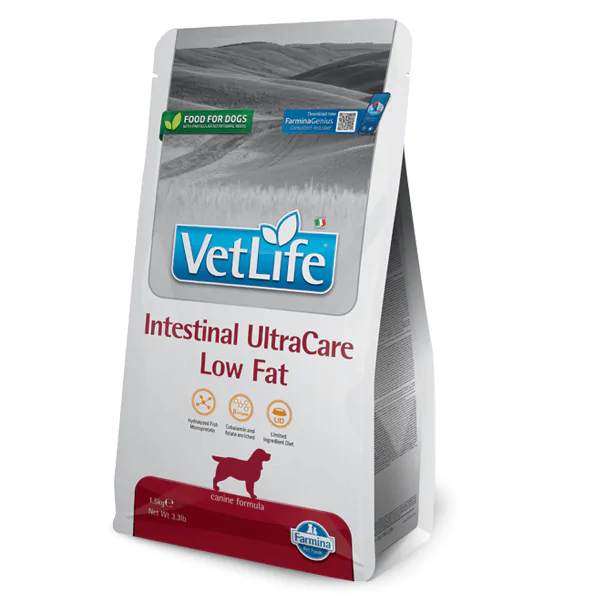 Vet Life Intestinal UltraCare Low Fat Dog - корм з низькою жирністю при захворюванні ШКТ, 1,5 кг