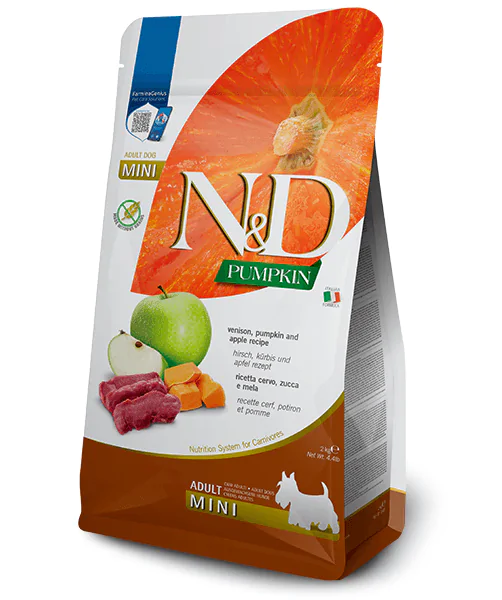 Farmina N&D Grain Free Pumpkin Dog Venison & Apple Adult Mini - сухий корм для собак дрібних порід з олениною та яблуком 2 кг