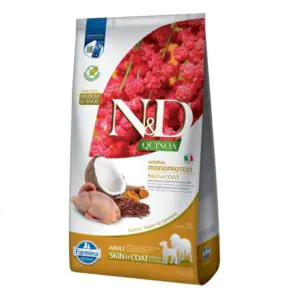 Farmina N&D Quinoa Dog Adult Medium & Maxi Skin & Coat Quail & Coconut - сухий корм для собак дієт. харч., при харчовій алергії з перепелом, кіноа, кокос та куркума 7 кг