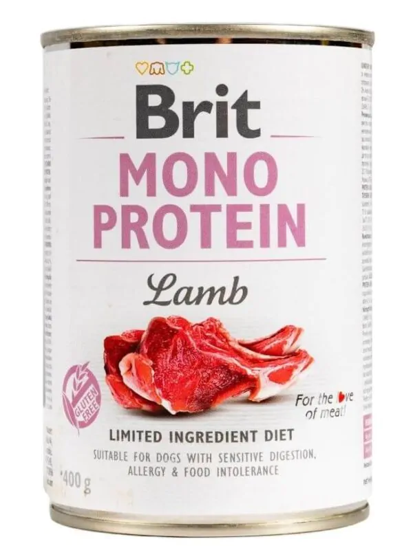 Вологий корм для собак Brit Mono Protein з ягням 400 г