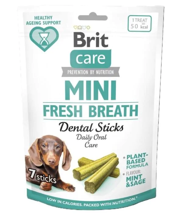 Ласощі для собак малих порід Brit Care Mini Treats Fresh Breath для зубів і свіжості подиху 7 шт/120 г