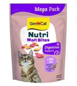 Вітаміни GimCat Nutri Malt Bites для дорослих котів для виведення грудок шерсті з мальтом 425 г