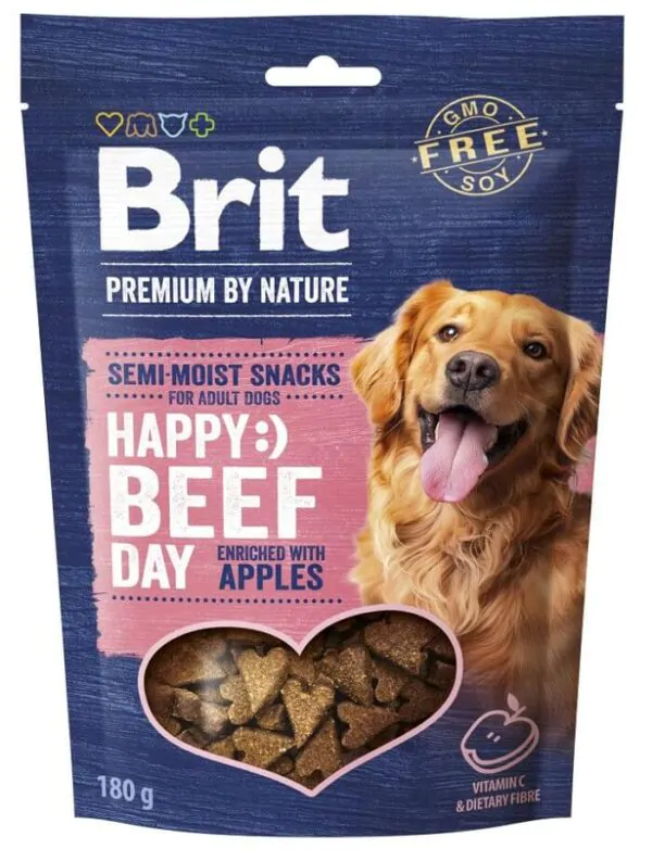 Ласощі напіввологі для cобак Brit Premium Semi-moist Snacks Beef with Apples з яловичиною і яблуками 180 г