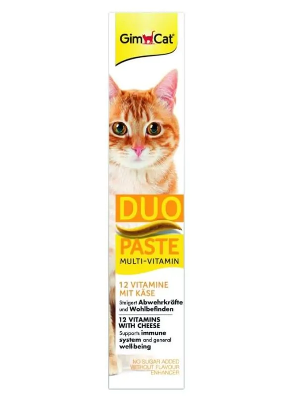 Мультивітамінна паста для котів GimCat DUO PASTE Multi-vitamin 12 vitamins з сиром 50 г