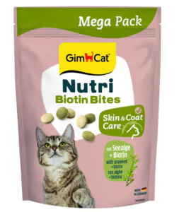 Вітаміни GimCat Nutri Biotin Bites для котів для покращення стану шерсті та шкіри з морськими водоростями 425 г