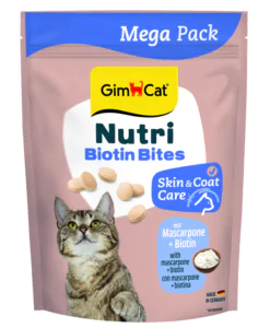 Вітаміни GimCat Nutri Biotin Bites для котів для покращення стану шкіри та шерсті з маскарпоне та біотином 425 г