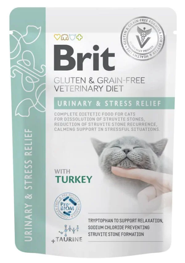 Brit GF VD Urinary and Stress Relief - вологий корм для котів з індичкою 85 г